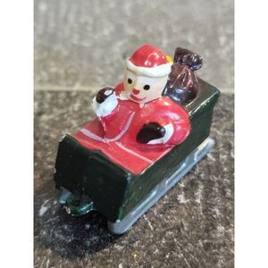 Mini Santa Claus sled toy sack Village accessory Xmas decor